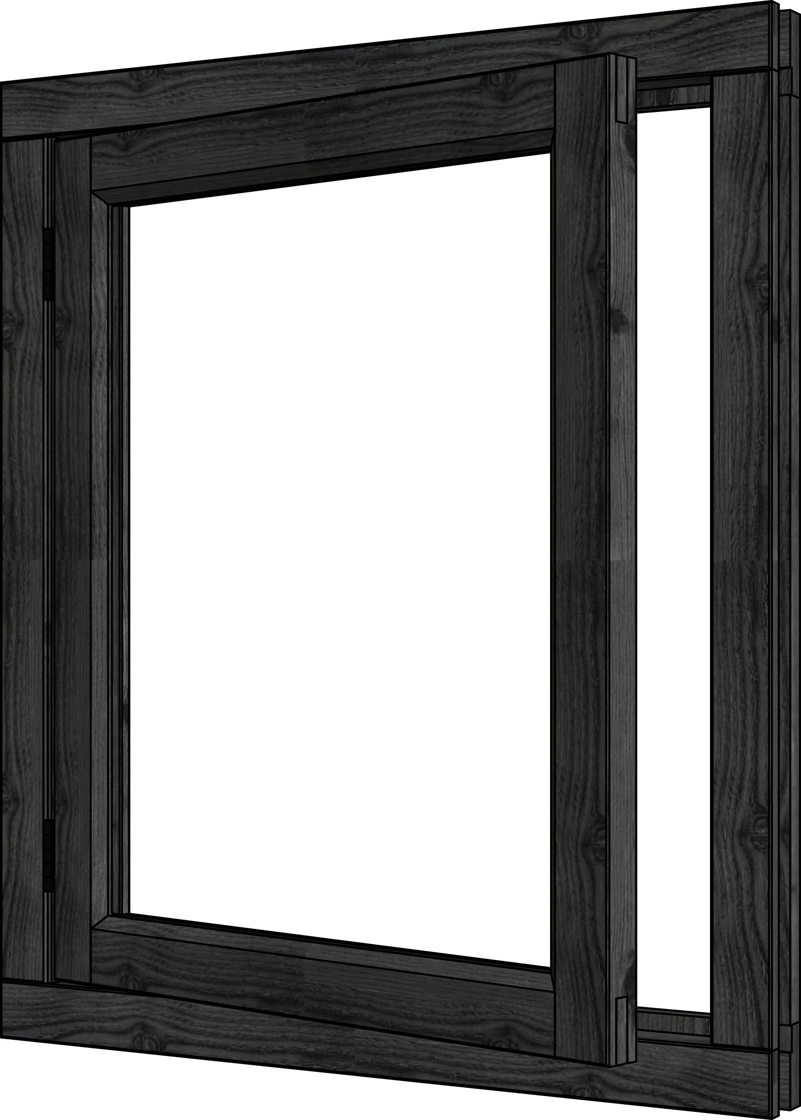 Trendhout Steel Look Vleugelraam Enkel U1 Rechtsdraaiend 88,8 x 103,9 cm - Afbeelding 1